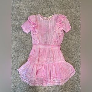 LoveShackFancy Natasha dress in Pink- S